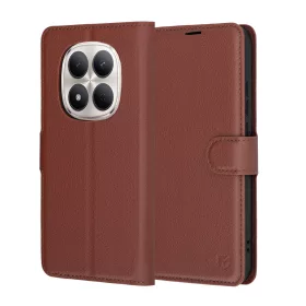   Techsuit - Leather Folio kinyitható tok - Xiaomi Redmi Note 15 Pro 5G - Barna