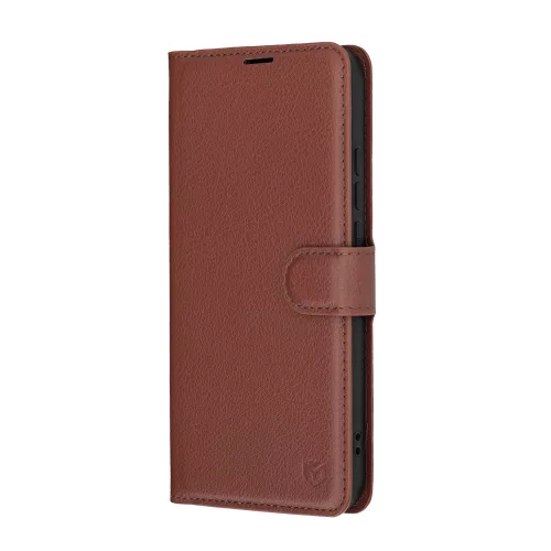 Techsuit - Leather Folio kinyitható tok - Xiaomi Redmi Note 15 Pro 5G - Barna