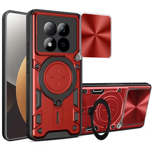 Techsuit - CamGuard Pro tok ütésálló tok - Xiaomi Redmi Note 15 Pro 5G - Piros