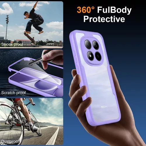 Techsuit - ColorVerse 360 tok kijelzővédővel - Xiaomi Redmi Note 15 Pro 5G - Lila