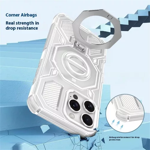 Techsuit - Carbon Shield PRO ütésálló tok - Xiaomi Redmi Note 15 Pro+ 5G / Poco M8 Pro 5G - Lila átlátszó