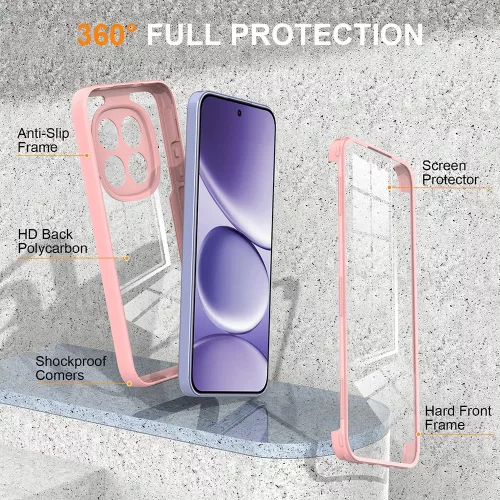 Techsuit - ColorVerse 360 tok kijelzővédővel - Xiaomi Redmi Note 15 Pro+ 5G / Poco M8 Pro 5G - Rózsaszín