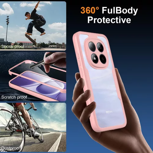 Techsuit - ColorVerse 360 tok kijelzővédővel - Xiaomi Redmi Note 15 Pro+ 5G / Poco M8 Pro 5G - Rózsaszín