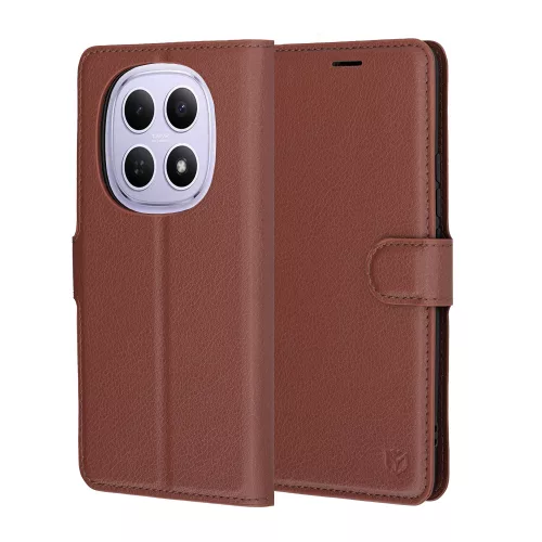 Techsuit - Leather Folio kinyitható tok - Xiaomi Redmi Note 15 5G / Note 15 4G / Poco M8 5G - Barna