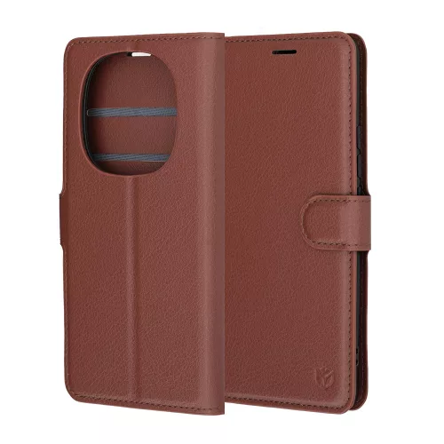 Techsuit - Leather Folio kinyitható tok - Xiaomi Redmi Note 15 5G / Note 15 4G / Poco M8 5G - Barna