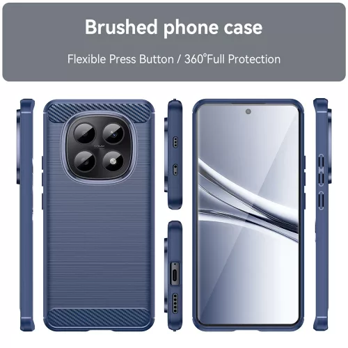 Techsuit - Carbon szilikon tok - Xiaomi Redmi Note 15 5G / Note 15 4G / Poco M8 5G - Kék