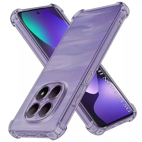 Techsuit - Shockproof Átlátszó Ütésálló Szilikon tok - Xiaomi Redmi Note 15 5G / Note 15 4G / Poco M8 5G - Átlátszó fekete