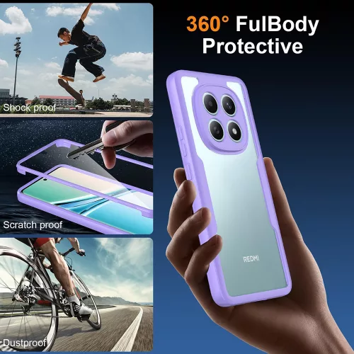 Techsuit - ColorVerse 360 tok kijelzővédővel - Xiaomi Redmi Note 15 4G - Lila
