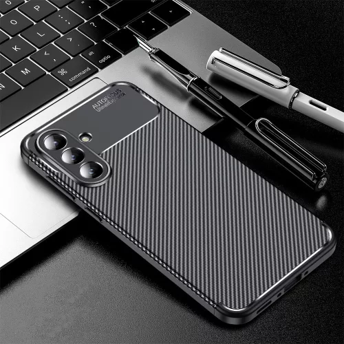 Techsuit - CarbonFiber szilikon tok - Samsung Galaxy A57 5G - Fekete