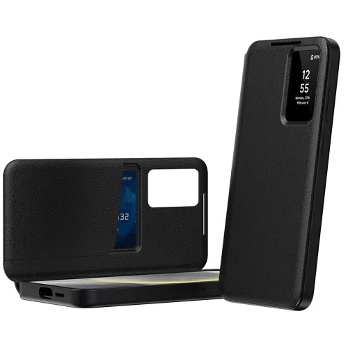 Techsuit - SmartView kinyitható tok - Samsung Galaxy A57 5G - Fekete