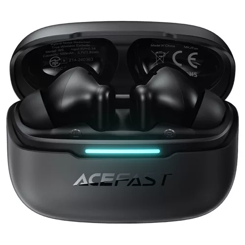 Acefast - Wireless Earbuds (W5) - In-Ear Design, TWS, 6-Mics Hybrid ANC, Dual-mic ENC, BT5.4, IPX4 - bLACK