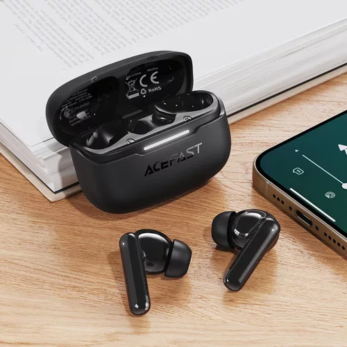 Acefast - Wireless Earbuds (W5) - In-Ear Design, TWS, 6-Mics Hybrid ANC, Dual-mic ENC, BT5.4, IPX4 - bLACK