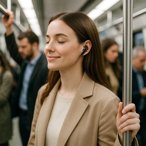Acefast - Wireless Earbuds (W5) - In-Ear Design, TWS, 6-Mics Hybrid ANC, Dual-mic ENC, BT5.4, IPX4 - bLACK