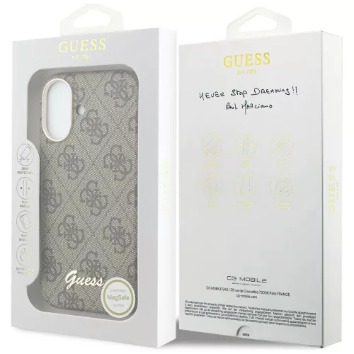 Guess - 4G Felirat MagSafe (GUHMP17S5P4FWMSW) - iPhone 17 - Barna