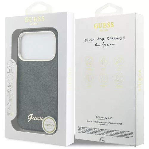 Guess - 4G Felirat MagSafe (GUHMP17L5P4FWMSK) - iPhone 17 Pro - Fekete