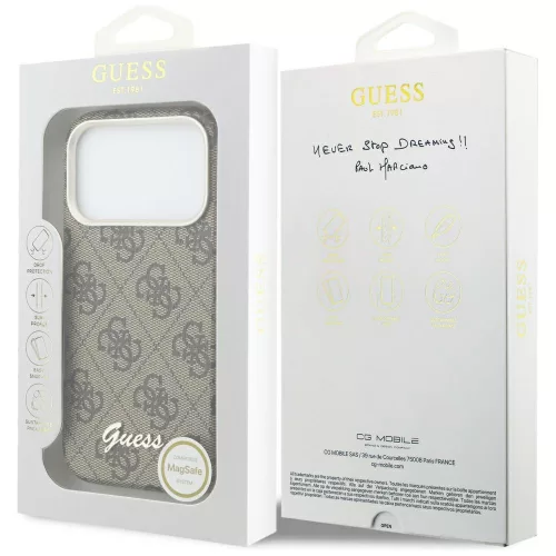 Guess - 4G Felirat MagSafe (GUHMP17L5P4FWMSW) - iPhone 17 Pro - Barna