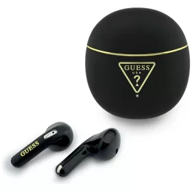   Guess - Vezeték nélküli fülhallgató Script Print (GUTWSA15HETK) - Fülbe helyezhető, Bluetooth, TWS, Kis kerek kialakítás - Fekete