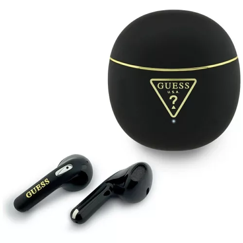 Guess - Vezeték nélküli fülhallgató Script Print (GUTWSA15HETK) - Fülbe helyezhető, Bluetooth, TWS, Kis kerek kialakítás - Fekete