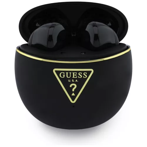 Guess - Vezeték nélküli fülhallgató Script Print (GUTWSA15HETK) - Fülbe helyezhető, Bluetooth, TWS, Kis kerek kialakítás - Fekete