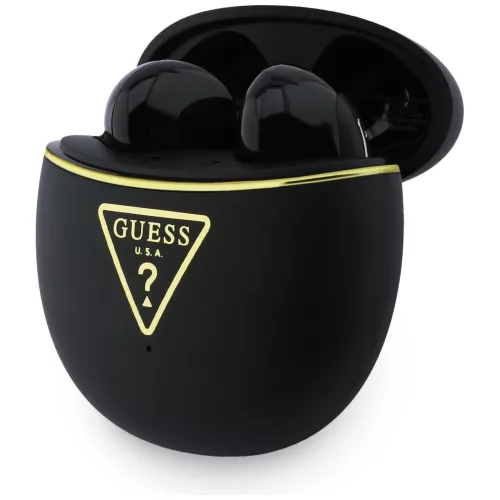 Guess - Vezeték nélküli fülhallgató Script Print (GUTWSA15HETK) - Fülbe helyezhető, Bluetooth, TWS, Kis kerek kialakítás - Fekete