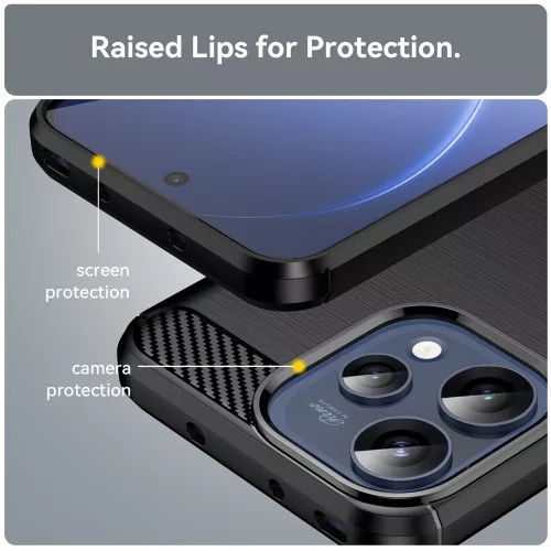 Techsuit - Carbon szilikon tok - Oppo Reno15 - Fekete