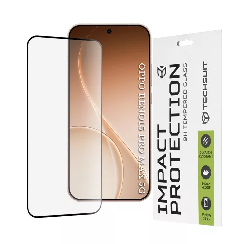 Techsuit - 111D Full Cover / Full Glue üvegfólia - Oppo Reno15 Pro Max - Fekete széllel