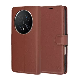   Techsuit - Leather Folio kinyitható tok - Honor Magic8 Pro - Barna