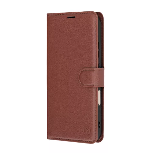 Techsuit - Leather Folio kinyitható tok - Honor Magic8 Pro - Barna