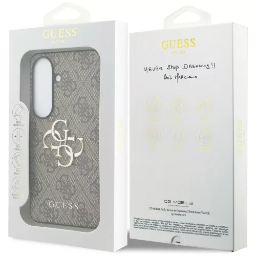 Guess - Keménytok 4G Nagy Fém Logó (GUHCS26M4GMGBR) - Samsung Galaxy S26 Plus - Barna