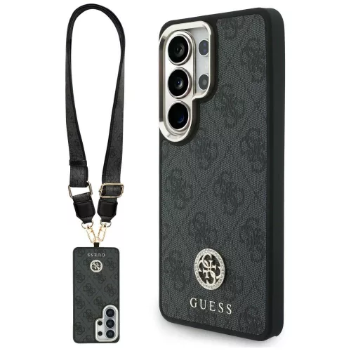 Guess - 4G Nagy Strassz Háromszög Pántos MagSafe (GUHMS26LP4G4DCSK) - Samsung Galaxy S26 Ultra - Fekete