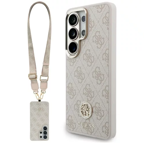 Guess - 4G Nagy Strassz Háromszög Pántos MagSafe (GUHMS26LP4G4DCSP) - Samsung Galaxy S26 Ultra - Rózsaszín