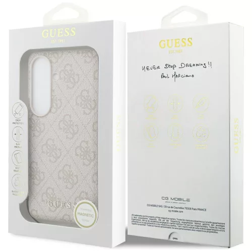 Guess - Keménytok 4G Klasszikus Logó Díszítővel (GUHMS26SGF4GPI) - Samsung Galaxy S26 - Rózsaszín