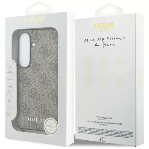 Guess - Keménytok 4G Klasszikus Logó Díszítővel (GUHMS26SGF4GBR) - Samsung Galaxy S26 - Barna