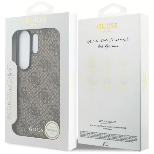 Guess - Keménytok 4G Klasszikus Logó Díszítővel (GUHMS26LGF4GBR) - Samsung Galaxy S26 Ultra - Barna