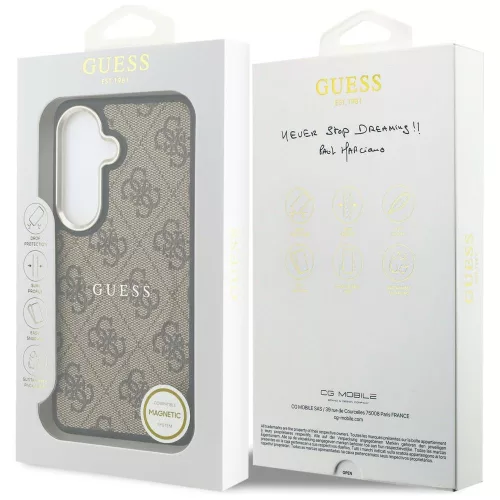Guess - 4G Dombornyomott Gyűrű MagSafe (GUHMS26SP4MSEGCW) - Samsung Galaxy S26 - Barna