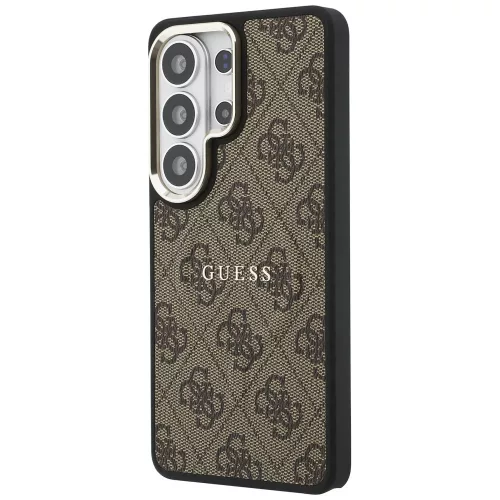 Guess - 4G Dombornyomott Gyűrű MagSafe (GUHMS26LP4MSEGCW) - Samsung Galaxy S26 Ultra - Barna