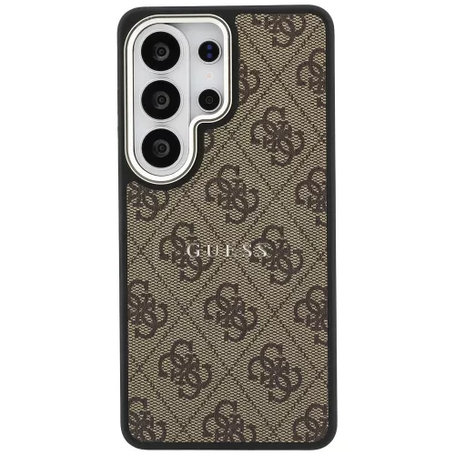 Guess - 4G Dombornyomott Gyűrű MagSafe (GUHMS26LP4MSEGCW) - Samsung Galaxy S26 Ultra - Barna