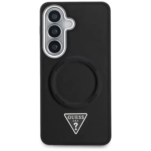 Guess - Dombornyomott Gyűrű Háromszög Logó MagSafe (GUHMS26SPSDTSCMK) - Samsung Galaxy S26 - Fekete