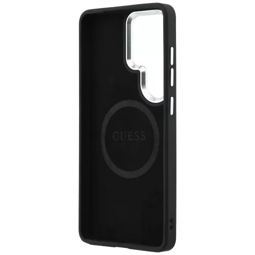 Guess - Dombornyomott Gyűrű Háromszög Logó MagSafe (GUHMS26LPSDTSCMK) - Samsung Galaxy S26 Ultra - Fekete