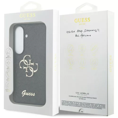 Guess - Rögzített Csillámos Nagy 4G Fém Logó (GUHCS26SHG4SGK) - Samsung Galaxy S26 - Fekete