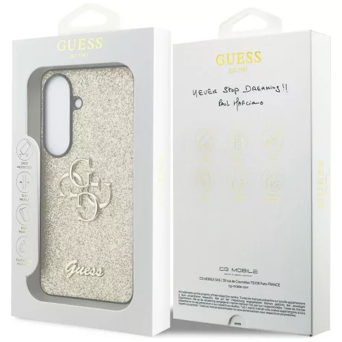 Guess - Rögzített Csillámos Nagy 4G Fém Logó (GUHCS26SHG4SGD) - Samsung Galaxy S26 - Arany