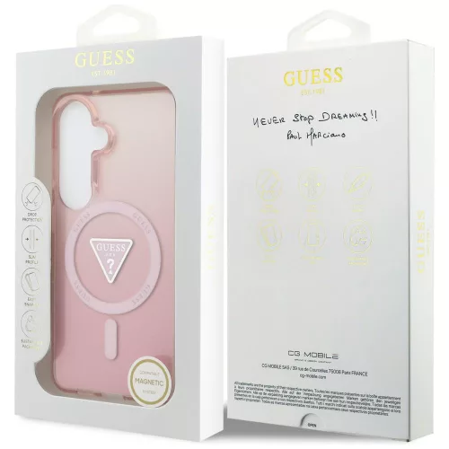 Guess - IML Átmenetes Háromszög MagSafe (GUHMS26SHGTMLCGP) - Samsung Galaxy S26 - Rózsaszín