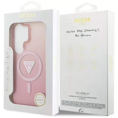 Guess - IML Átmenetes Háromszög MagSafe (GUHMS26LHGTMLCGP) - Samsung Galaxy S26 Ultra - Rózsaszín
