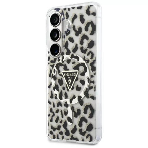 Guess - IML Leopárdmintás Háromszög MagSafe (GUHMS26SHLEGTGLK) - Samsung Galaxy S26 - Fekete