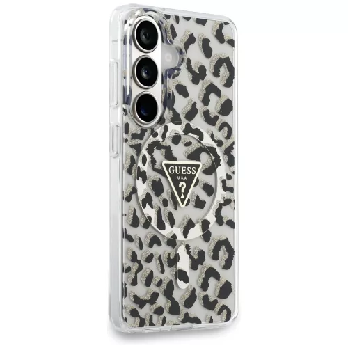 Guess - IML Leopárdmintás Háromszög MagSafe (GUHMS26SHLEGTGLK) - Samsung Galaxy S26 - Fekete