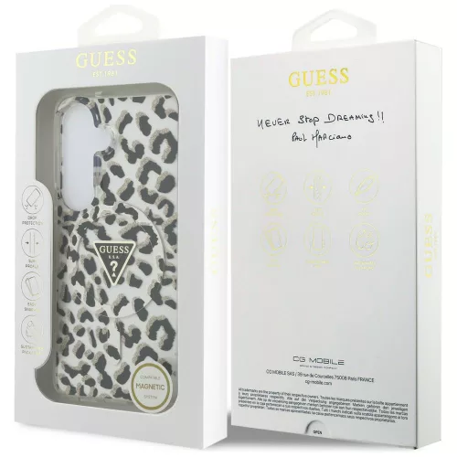 Guess - IML Leopárdmintás Háromszög MagSafe (GUHMS26SHLEGTGLK) - Samsung Galaxy S26 - Fekete