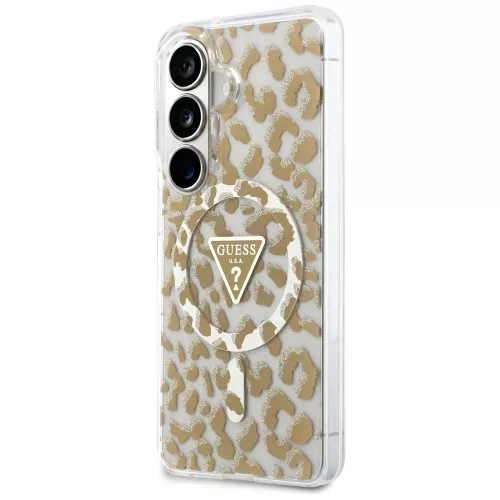 Guess - IML Leopárdmintás Háromszög MagSafe (GUHMS26SHLEGTGLW) - Samsung Galaxy S26 - Barna