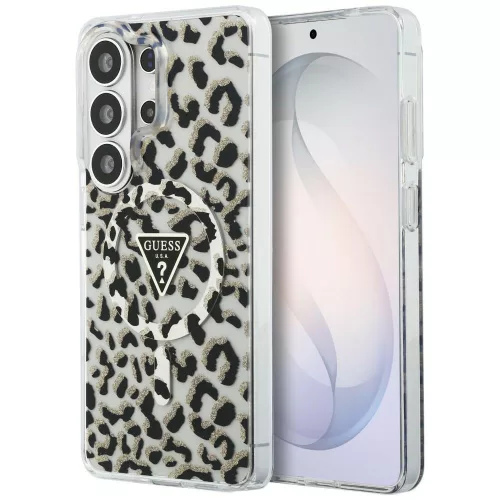 Guess - IML Leopárdmintás Háromszög MagSafe (GUHMS26LHLEGTGLK) - Samsung Galaxy S26 Ultra - Fekete