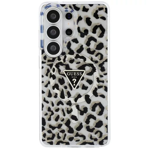 Guess - IML Leopárdmintás Háromszög MagSafe (GUHMS26LHLEGTGLK) - Samsung Galaxy S26 Ultra - Fekete