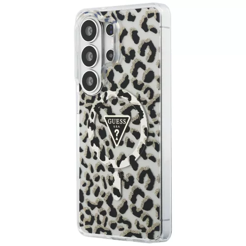 Guess - IML Leopárdmintás Háromszög MagSafe (GUHMS26LHLEGTGLK) - Samsung Galaxy S26 Ultra - Fekete